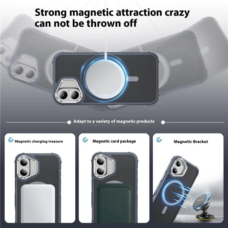For iPhone 16 Plus Case with Lens Kickstand Matte Back Cover Compatible with MagSafe