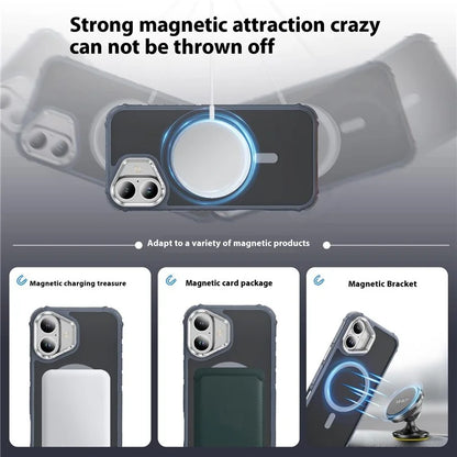 For iPhone 16 Plus Case with Lens Kickstand Matte Back Cover Compatible with MagSafe