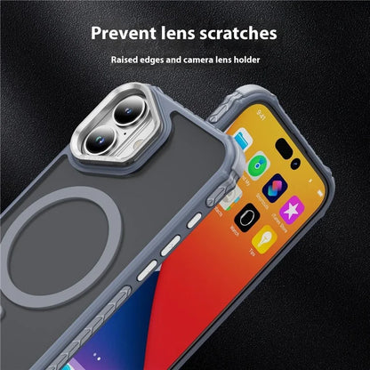 For iPhone 16 Plus Case with Lens Kickstand Matte Back Cover Compatible with MagSafe