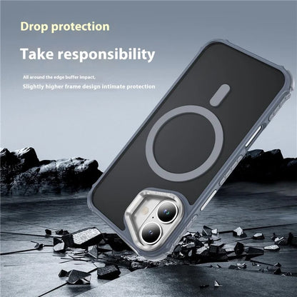 For iPhone 16 Plus Case with Lens Kickstand Matte Back Cover Compatible with MagSafe