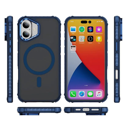 For iPhone 16 Plus Case with Lens Kickstand Matte Back Cover Compatible with MagSafe
