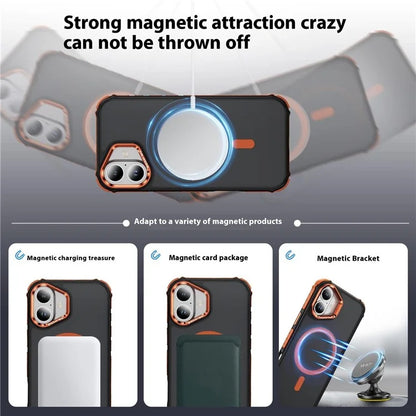 For iPhone 16 Plus Case with Lens Kickstand Matte Back Cover Compatible with MagSafe