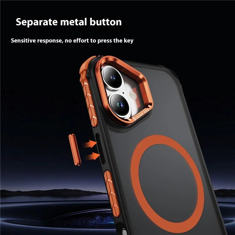 For iPhone 16 Plus Case with Lens Kickstand Matte Back Cover Compatible with MagSafe