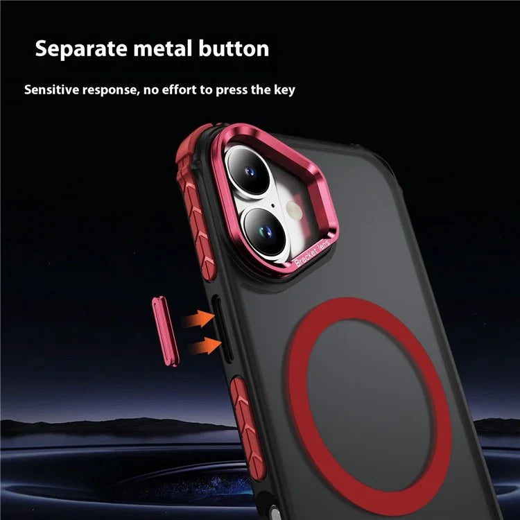 For iPhone 16 Plus Case with Lens Kickstand Matte Back Cover Compatible with MagSafe