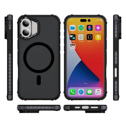 For iPhone 16 Plus Case with Lens Kickstand Matte Back Cover Compatible with MagSafe