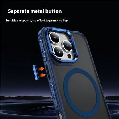 For iPhone 16 Pro Max Case with Lens Kickstand Matte Back Cover Compatible with MagSafe