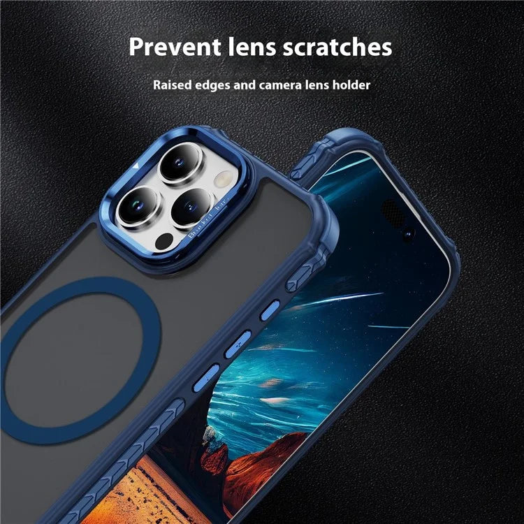 For iPhone 16 Pro Max Case with Lens Kickstand Matte Back Cover Compatible with MagSafe