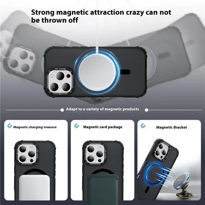 For iPhone 16 Pro Max Case with Lens Kickstand Matte Back Cover Compatible with MagSafe