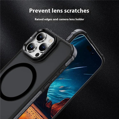 For iPhone 16 Pro Max Case with Lens Kickstand Matte Back Cover Compatible with MagSafe