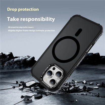 For iPhone 16 Pro Max Case with Lens Kickstand Matte Back Cover Compatible with MagSafe