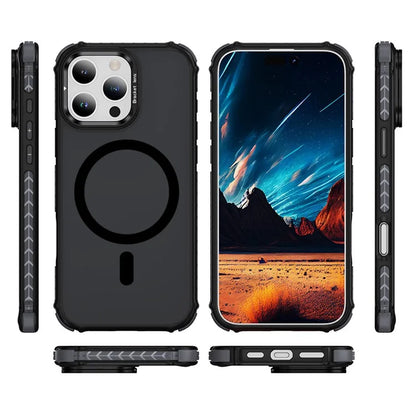 For iPhone 16 Pro Max Case with Lens Kickstand Matte Back Cover Compatible with MagSafe