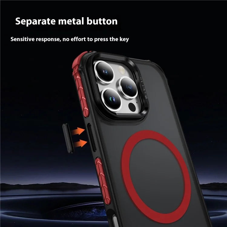 For iPhone 16 Pro Max Case with Lens Kickstand Matte Back Cover Compatible with MagSafe