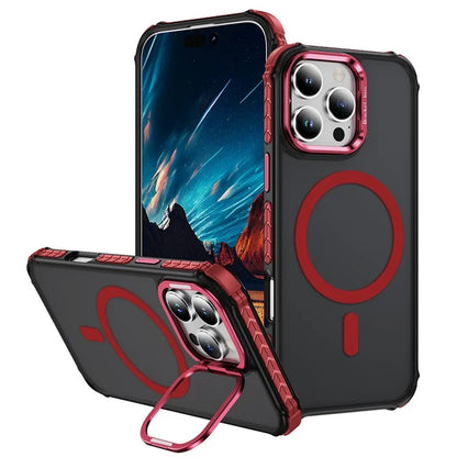 For iPhone 16 Pro Max Case with Lens Kickstand Matte Back Cover Compatible with MagSafe