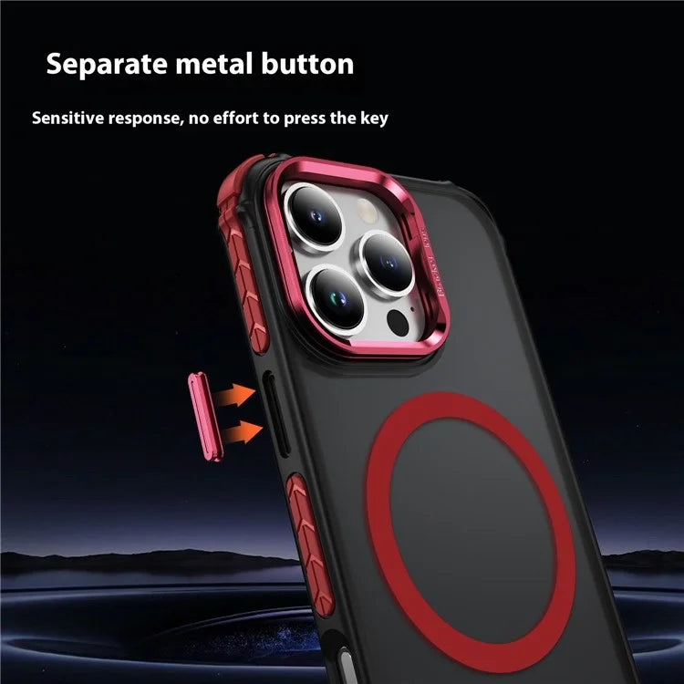 For iPhone 16 Pro Max Case with Lens Kickstand Matte Back Cover Compatible with MagSafe