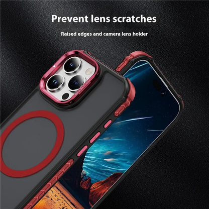 For iPhone 16 Pro Max Case with Lens Kickstand Matte Back Cover Compatible with MagSafe