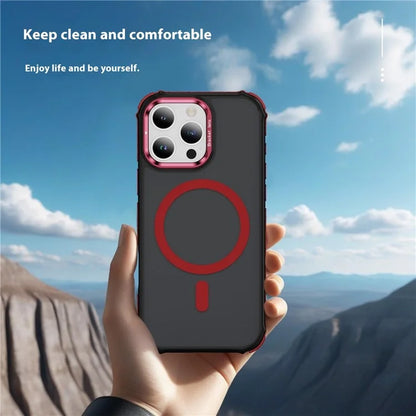 For iPhone 16 Pro Max Case with Lens Kickstand Matte Back Cover Compatible with MagSafe