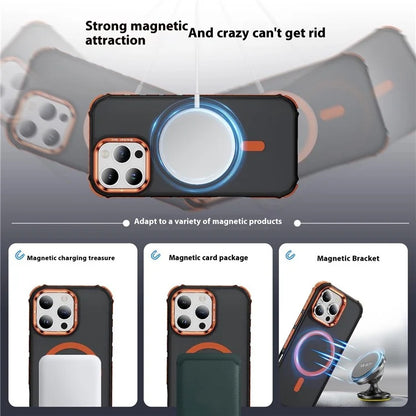 For iPhone 16 Pro Max Case with Lens Kickstand Matte Back Cover Compatible with MagSafe