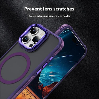 For iPhone 16 Pro Max Case with Lens Kickstand Matte Back Cover Compatible with MagSafe