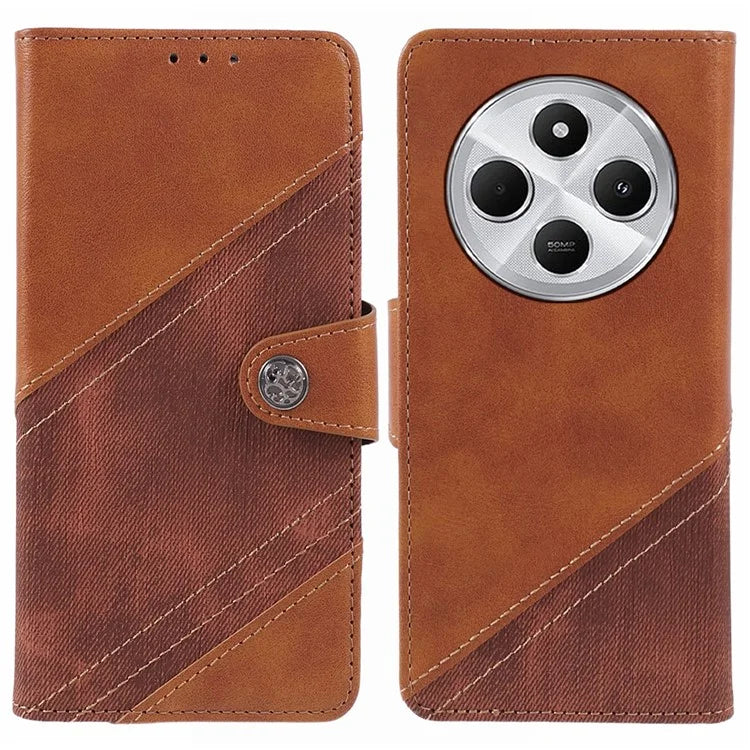 For Xiaomi Redmi 14C 4G Case Splicing Texture Leather Phone Cover Viewing Stand
