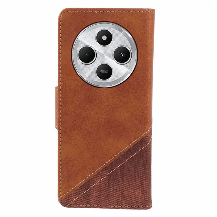 For Xiaomi Redmi 14C 4G Case Splicing Texture Leather Phone Cover Viewing Stand