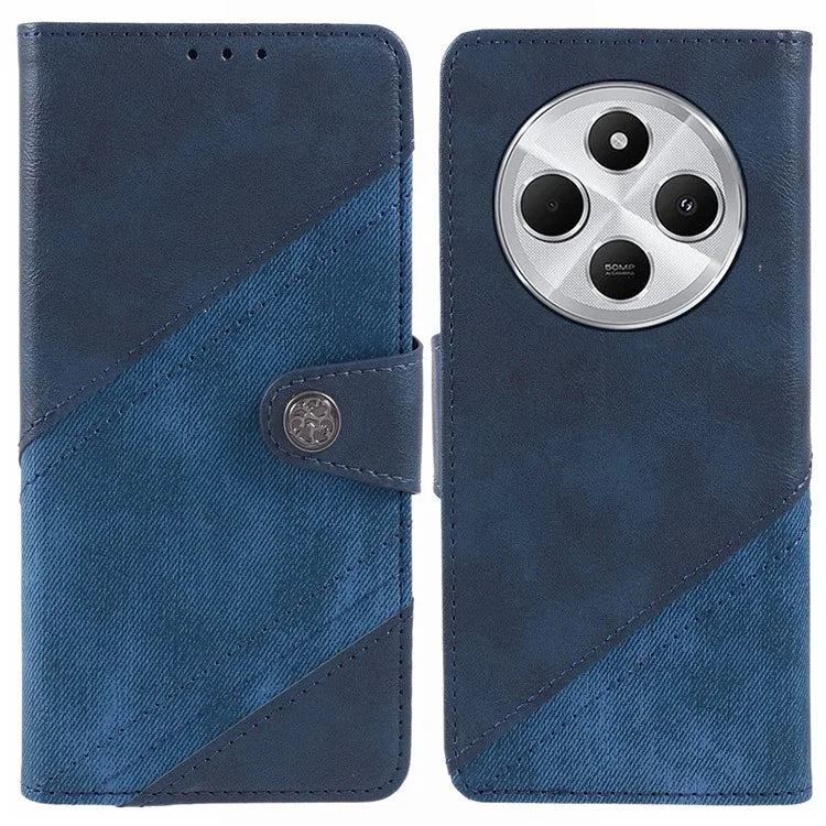 For Xiaomi Redmi 14C 4G Case Splicing Texture Leather Phone Cover Viewing Stand