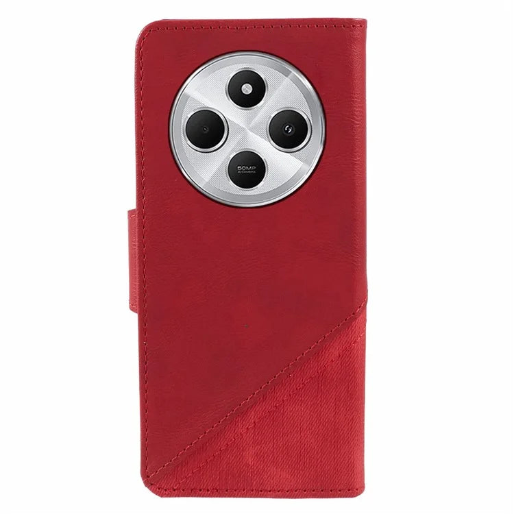 For Xiaomi Redmi 14C 4G Case Splicing Texture Leather Phone Cover Viewing Stand