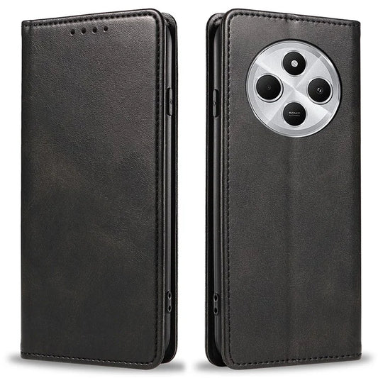 For Xiaomi Redmi 14C 4G Case Strong Magnetic PU Leather Phone Cover Calf Texture