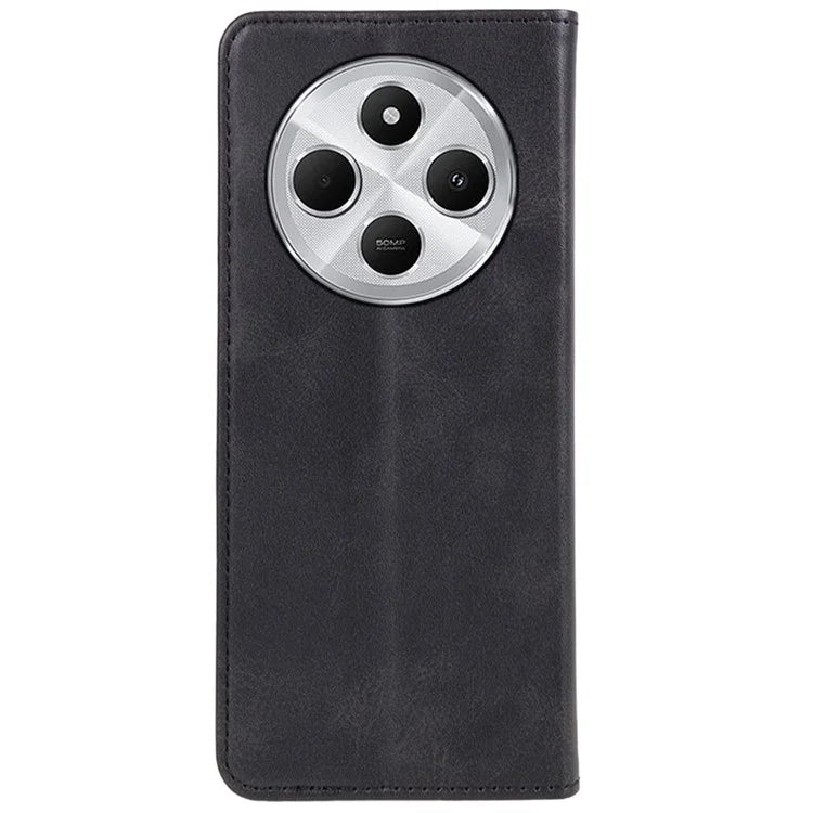 For Xiaomi Redmi 14C 4G Case Strong Magnetic PU Leather Phone Cover Calf Texture