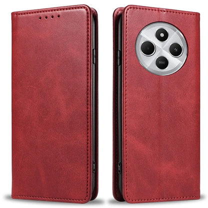 For Xiaomi Redmi 14C 4G Case Strong Magnetic PU Leather Phone Cover Calf Texture