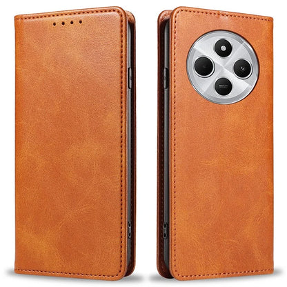 For Xiaomi Redmi 14C 4G Case Strong Magnetic PU Leather Phone Cover Calf Texture