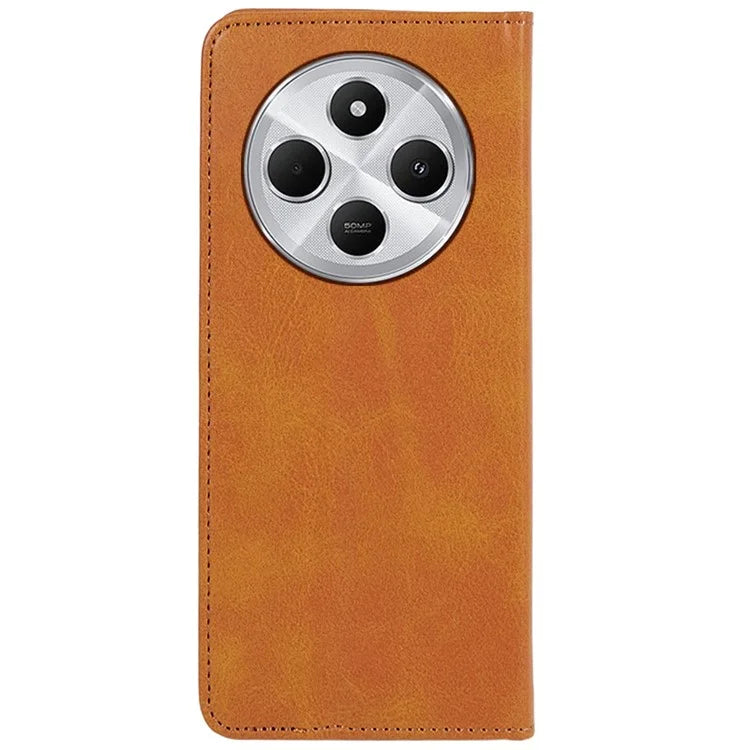 For Xiaomi Redmi 14C 4G Case Strong Magnetic PU Leather Phone Cover Calf Texture