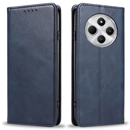 For Xiaomi Redmi 14C 4G Case Strong Magnetic PU Leather Phone Cover Calf Texture