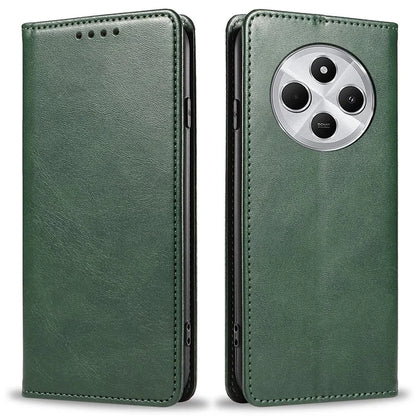 For Xiaomi Redmi 14C 4G Case Strong Magnetic PU Leather Phone Cover Calf Texture