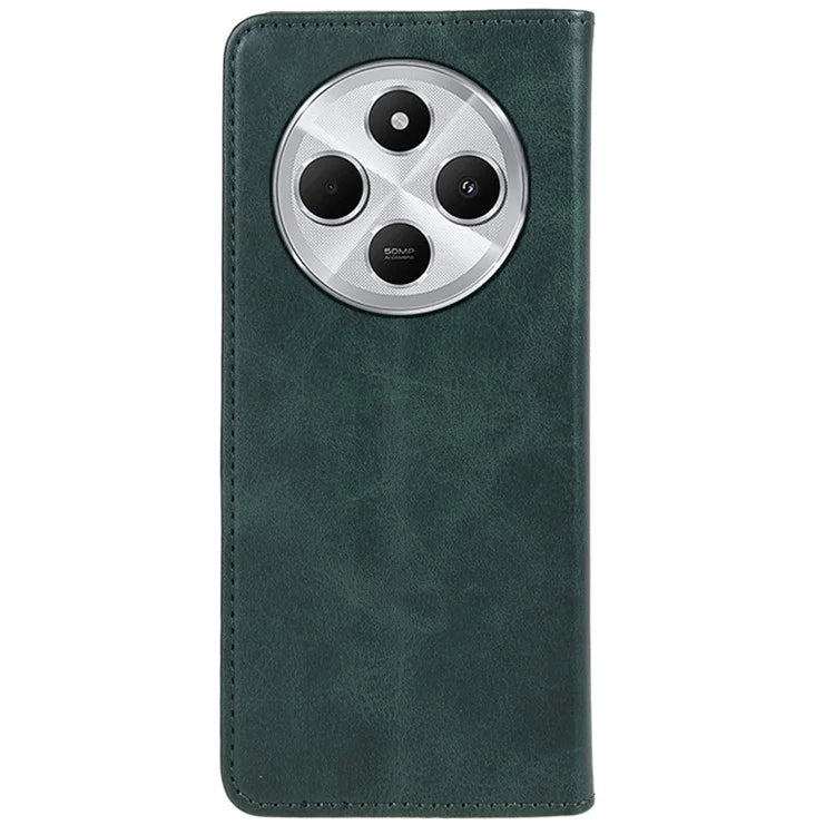 For Xiaomi Redmi 14C 4G Case Strong Magnetic PU Leather Phone Cover Calf Texture