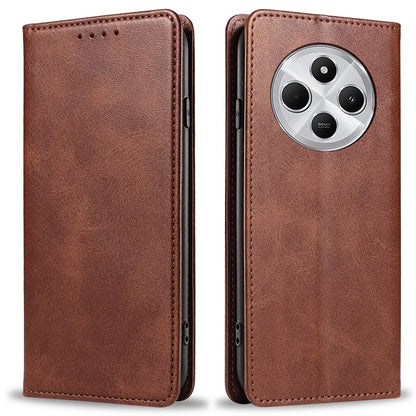 For Xiaomi Redmi 14C 4G Case Strong Magnetic PU Leather Phone Cover Calf Texture