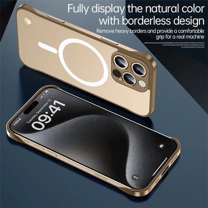For iPhone 16 Case Compatible with MagSafe Matte PC Frameless Mobile Cover