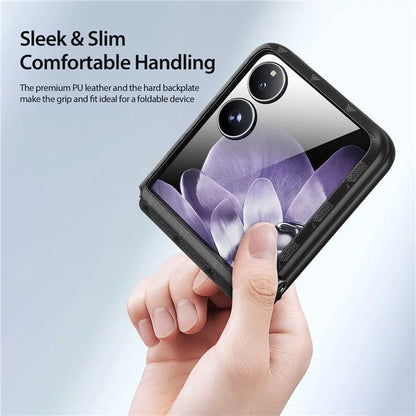 DUX DUCIS Fitt Series for Xiaomi Mix Flip 5G Case Rhombus Leather+TPU Phone Cover