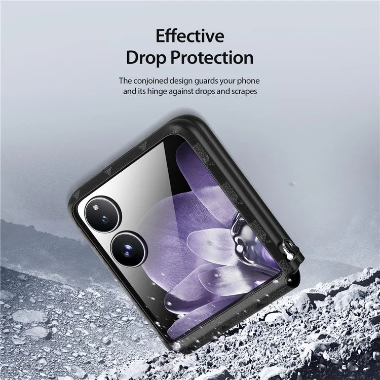 DUX DUCIS Fitt Series for Xiaomi Mix Flip 5G Case Rhombus Leather+TPU Phone Cover