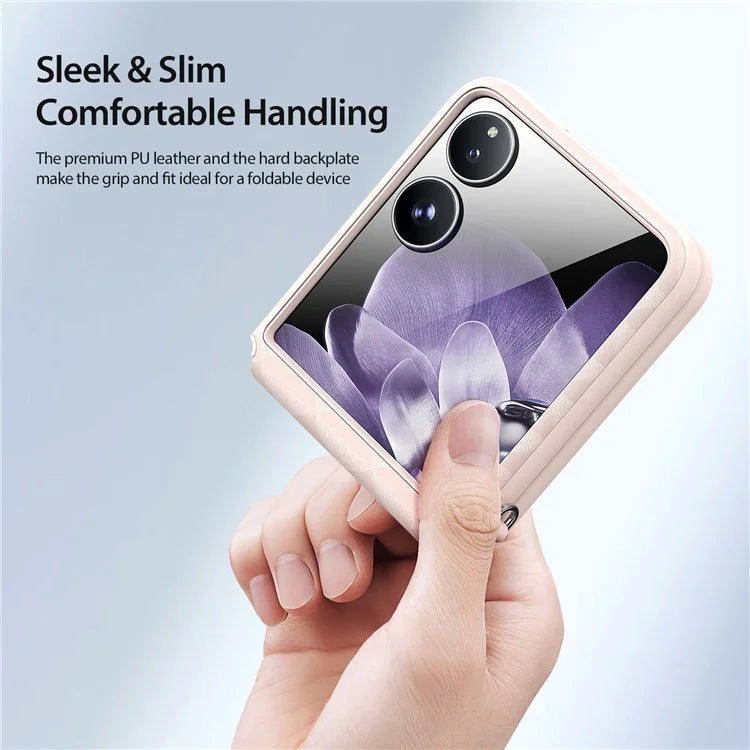 DUX DUCIS Fitt Series for Xiaomi Mix Flip 5G Case Rhombus Leather+TPU Phone Cover