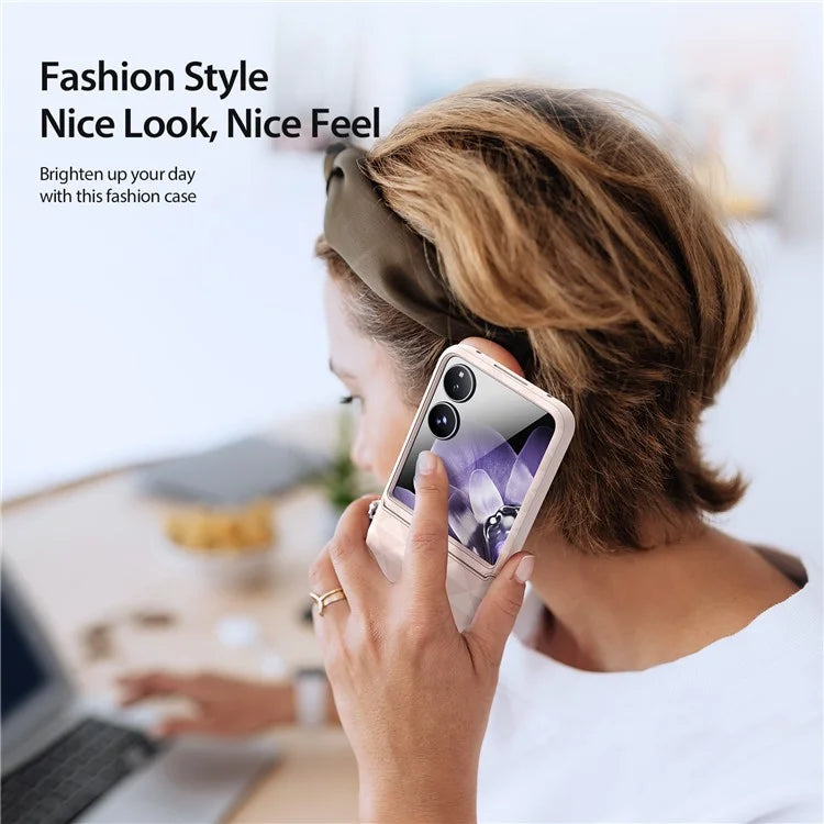 DUX DUCIS Fitt Series for Xiaomi Mix Flip 5G Case Rhombus Leather+TPU Phone Cover