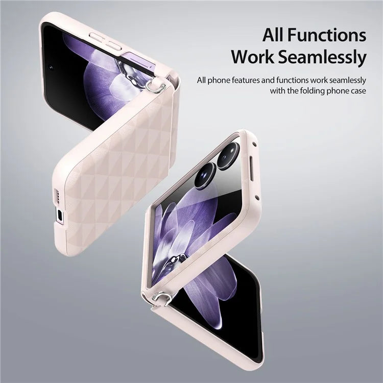 DUX DUCIS Fitt Series for Xiaomi Mix Flip 5G Case Rhombus Leather+TPU Phone Cover
