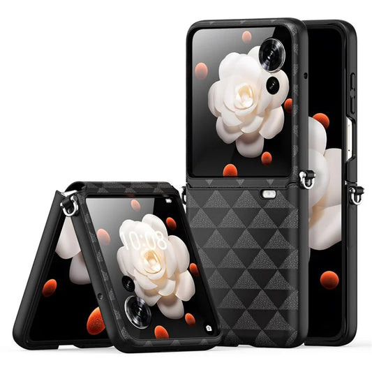 DUX DUCIS Fitt Series for Honor Magic V Flip 5G Case Rhombus Leather+TPU Phone Cover