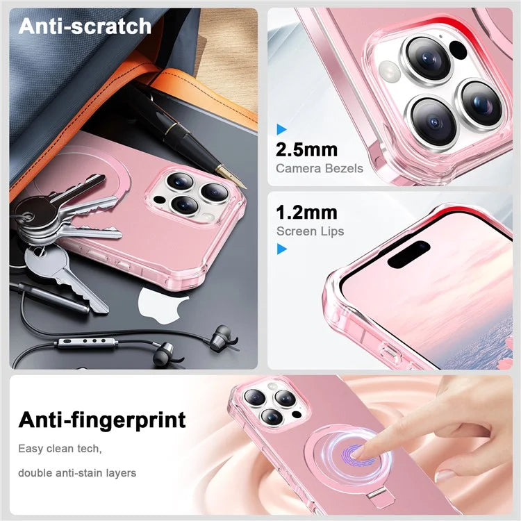 For iPhone 16 Pro Max Case Small Wavy Edge Compatible with MagSafe Anti-Drop PC+TPU Phone Cover