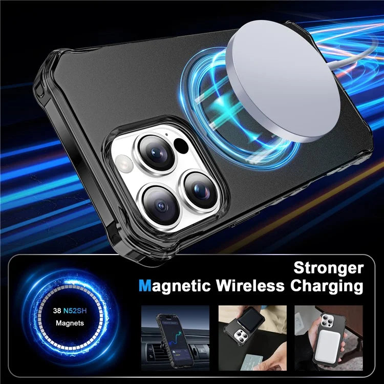 For iPhone 16 Pro Max Case Small Wavy Edge Compatible with MagSafe Anti-Drop PC+TPU Phone Cover