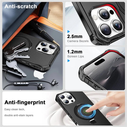 For iPhone 16 Pro Max Case Small Wavy Edge Compatible with MagSafe Anti-Drop PC+TPU Phone Cover