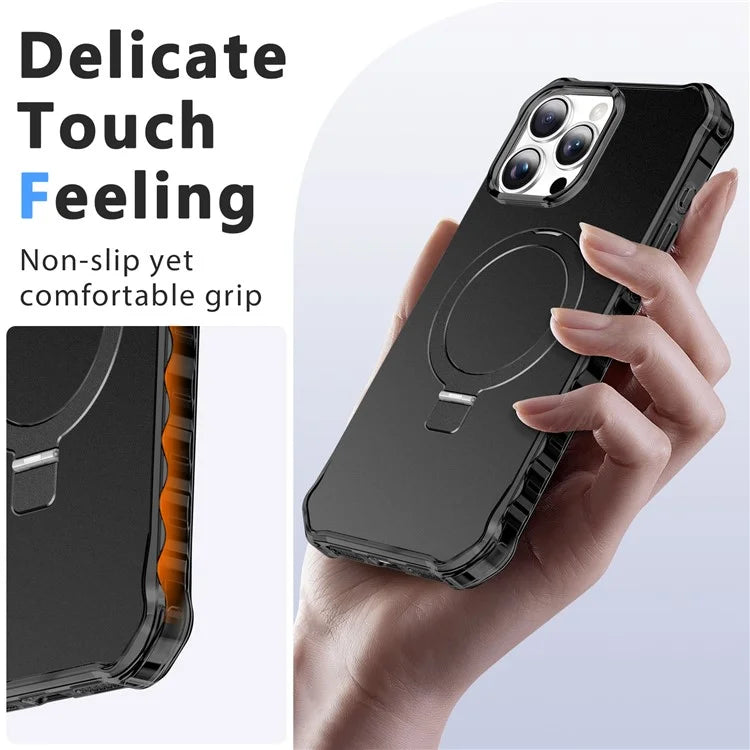 For iPhone 16 Pro Max Case Small Wavy Edge Compatible with MagSafe Anti-Drop PC+TPU Phone Cover