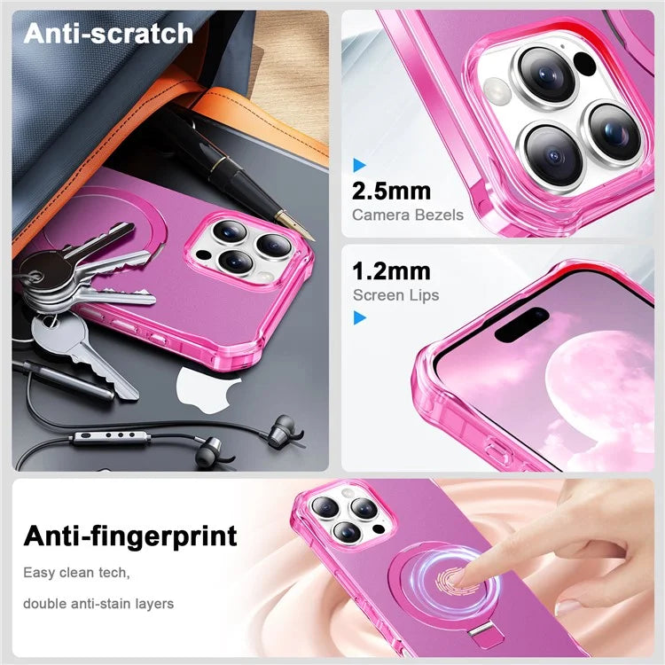 For iPhone 16 Pro Max Case Small Wavy Edge Compatible with MagSafe Anti-Drop PC+TPU Phone Cover