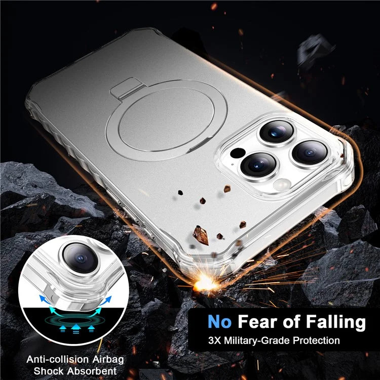 For iPhone 16 Pro Max Case Small Wavy Edge Compatible with MagSafe Anti-Drop PC+TPU Phone Cover