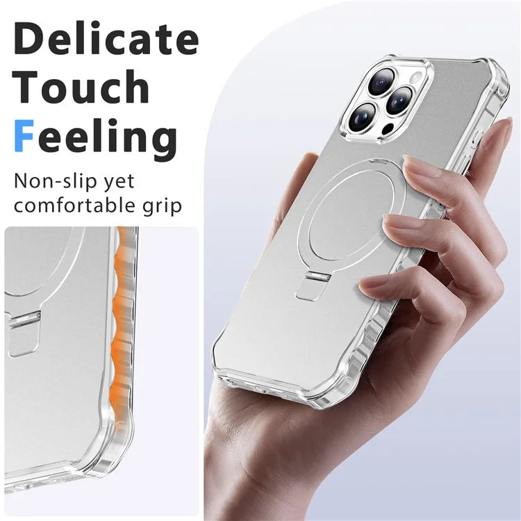 For iPhone 16 Pro Max Case Small Wavy Edge Compatible with MagSafe Anti-Drop PC+TPU Phone Cover