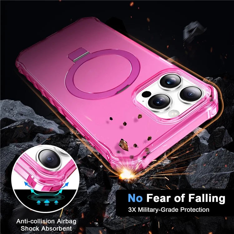 For iPhone 16 Pro Case Small Wavy Edge Compatible with MagSafe Frosted Anti-Drop PC+TPU Phone Cover